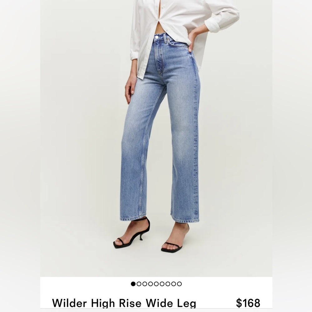 Reformation Wilder High Rise Wide Leg Cropped Jeans
